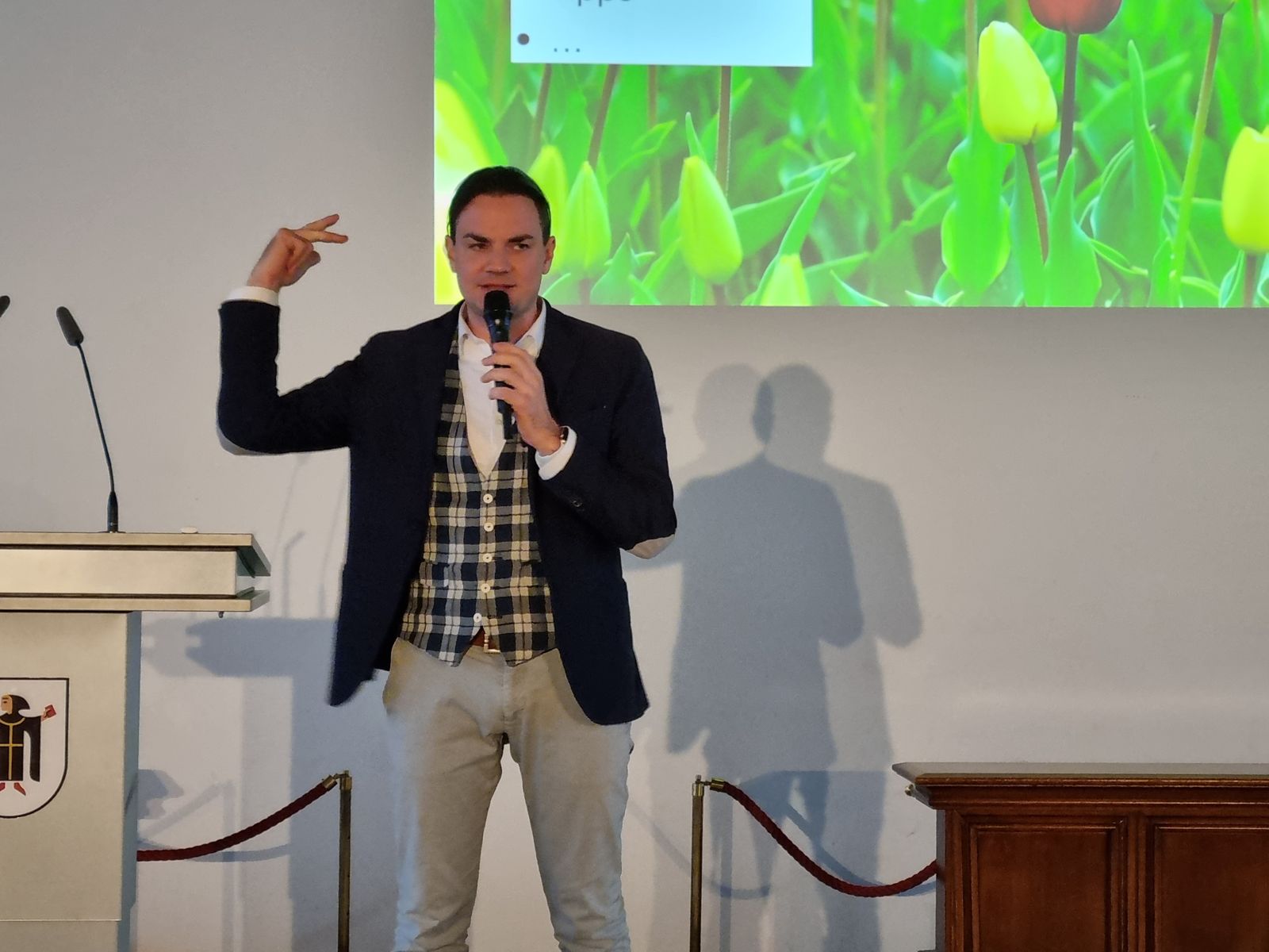 Sebastian Frankenberger bei einem Vortrag